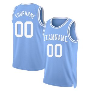 Light Blue White Personalized Basketball Jersey
