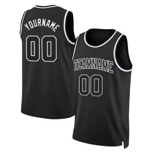 Black Black - White Custom Throwback Basketball Jersey