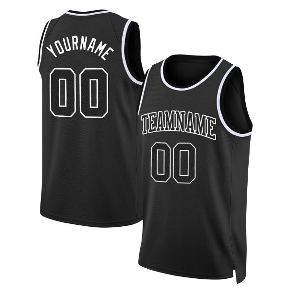 Black Black - White Custom Throwback Basketball Jersey