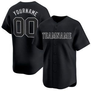 Black Gray Personalized Baseball Jersey