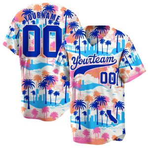 3D California Beach Palm Tree Pattern Personalized Baseball Jersey