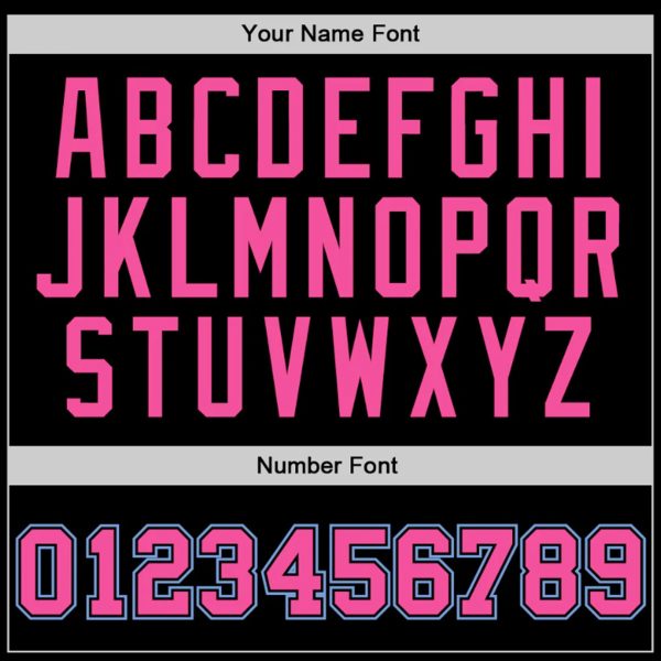 Black Light Blue - Pink Custom Throwback Basketball Jersey - Image 4