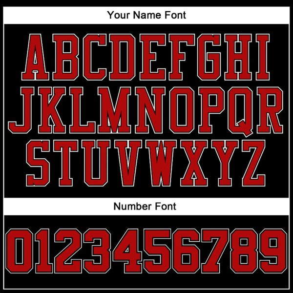 Black Red Pinstripe Red - White Personalized Basketball Jersey - Image 4