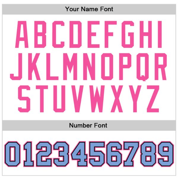 White Light Blue - Pink Custom Throwback Basketball Jersey - Image 4
