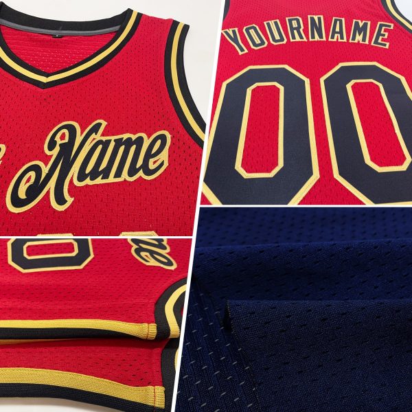 Navy Vintage USA Flag Cream-Red Authentic Throwback Personalized Basketball Jersey - Image 2