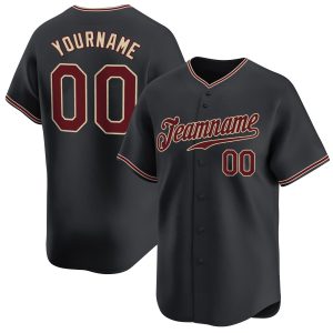 Black Crimson - City Cream Personalized Baseball Jersey