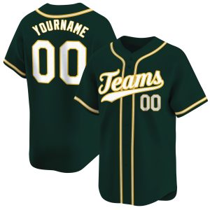 Green White - Gold Personalized Baseball Jersey
