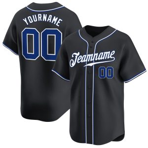 Black Royal - White Personalized Baseball Jersey