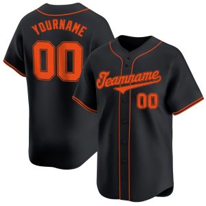 Black Orange - Black Personalized Baseball Jersey