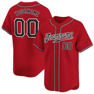 Red Black - White Personalized Baseball Jersey
