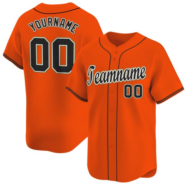 Orange Black Cream - Old Gold Personalized Baseball Jersey