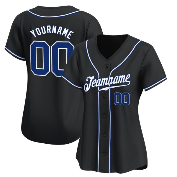 Black Royal - White Personalized Baseball Jersey - Image 2