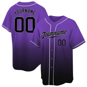 Purple Black-Gray Authentic Personalized Baseball Jersey