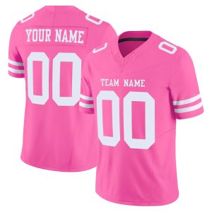 Pink White Authentic Personalized Football Jersey