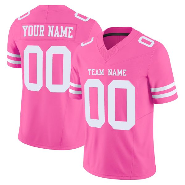 Pink White Authentic Personalized Football Jersey