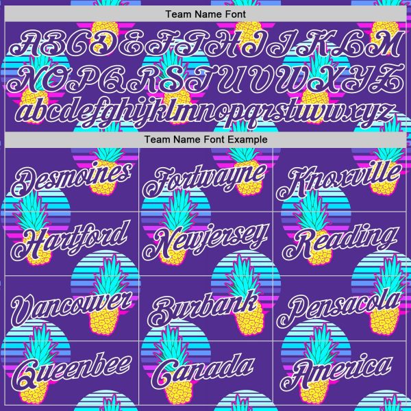 Purple Purple-White 3D Pattern Design Pineapples Authentic Personalized Basketball Jersey - Image 3