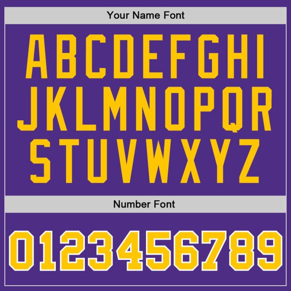 Purple Gold-White Authentic Throwback Personalized Basketball Jersey - Image 3