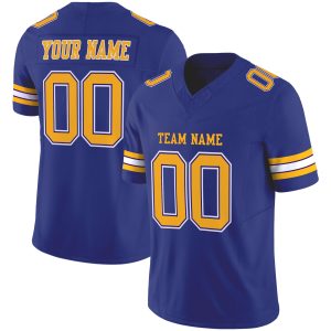 Royal Gold-White Authentic Personalized Football Jersey