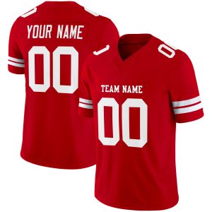 Red White Authentic Personalized Football Jersey