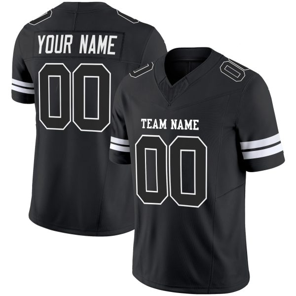 Black Black-White Authentic Personalized Football Jersey