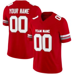 Red White-Gray Authentic Personalized Football Jersey