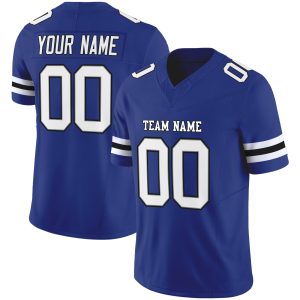 Royal White-Black Authentic Personalized Football Jersey
