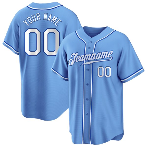 Light Blue White-Royal Authentic Personalized Baseball Jersey