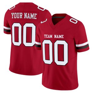 Red White-Black Authentic Personalized Football Jersey
