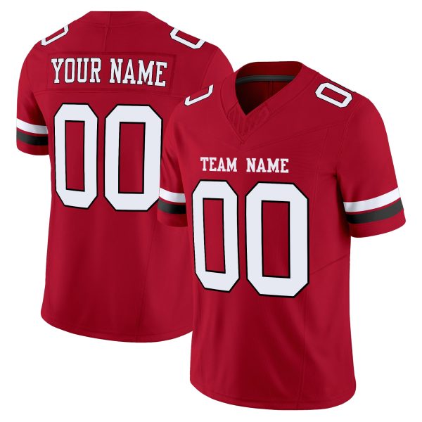 Red White-Black Authentic Personalized Football Jersey