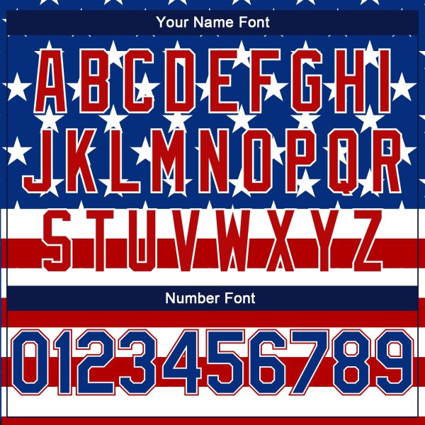 Royal Royal-Red 3D Pattern Design American Flag Authentic Personalized Basketball Jersey - Image 4