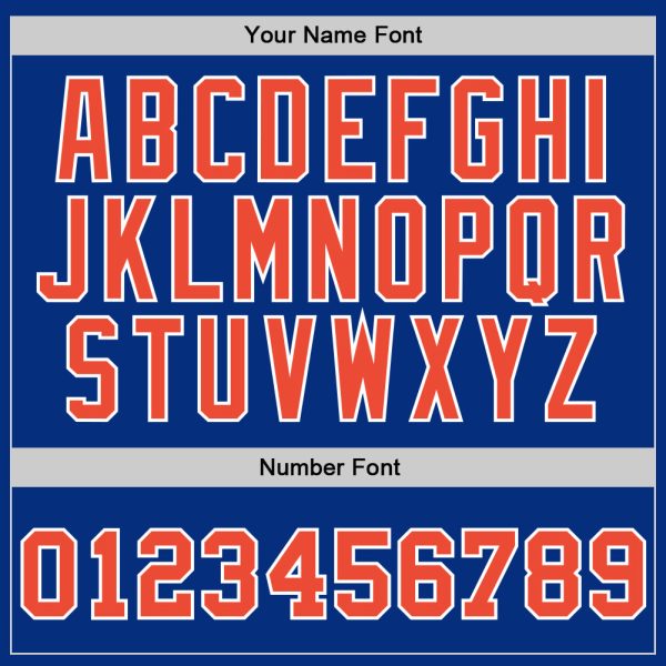 Royal Orange-White Authentic Throwback Personalized Basketball Jersey - Image 4