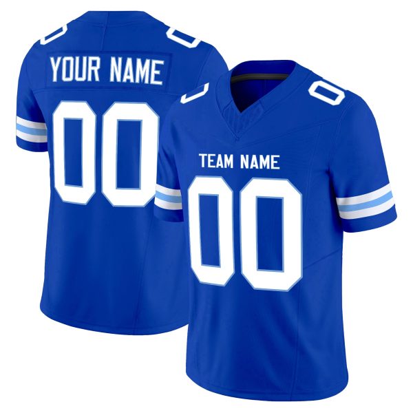 Royal White-Light Blue Authentic Personalized Football Jersey