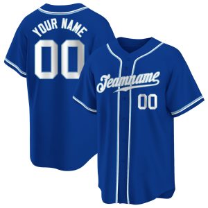 Royal White-Light Blue Authentic Personalized Baseball Jersey