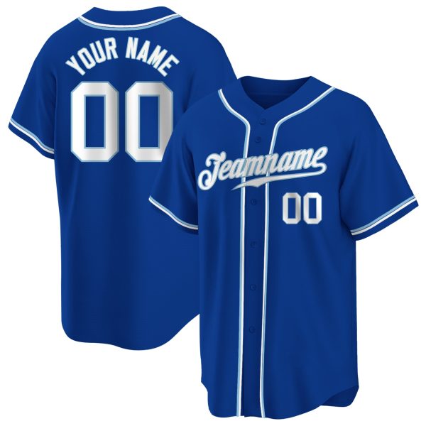 Royal White-Light Blue Authentic Personalized Baseball Jersey