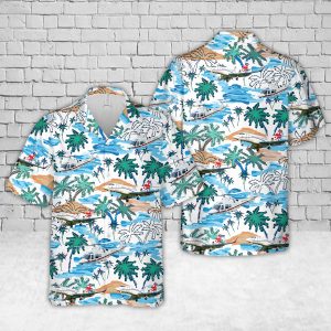 Royal Air Force Aircraft Hawaiian Shirt for Men ? Military Aircraft & Tropical Palm Tree Design, Perfect for Aviation Enthusiasts