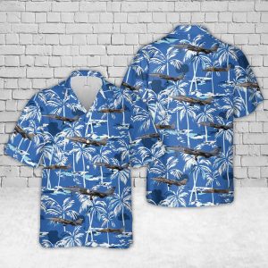 Royal Air Force Jaguar Hawaiian Shirt for Men ? Military Aircraft Design & Tropical Paradise, Perfect for Aviation Fans