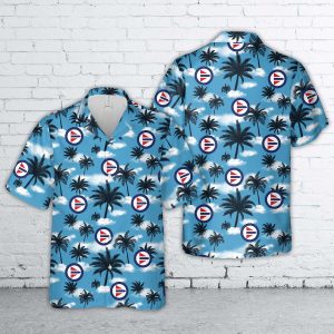 Royal Norwegian Air Force Roundel Hawaiian Shirt for Men ? Military Emblem & Tropical Design, Perfect for Aviation Fans