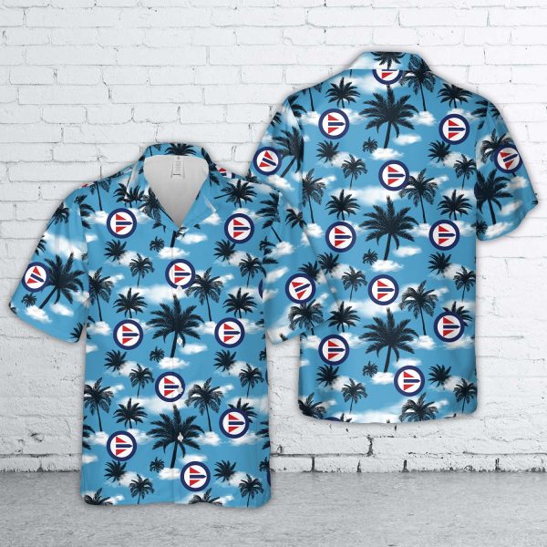 Royal Norwegian Air Force Roundel Hawaiian Shirt for Men ? Military Emblem & Tropical Design, Perfect for Aviation Fans