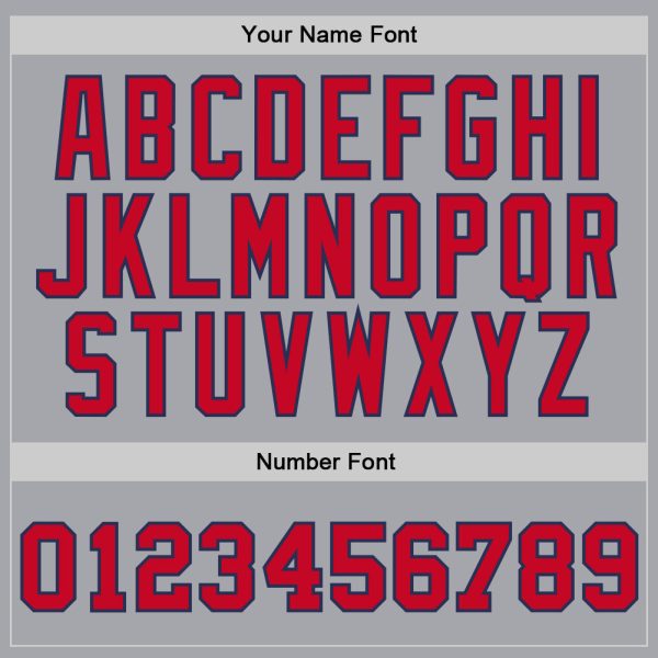 Gray Red-Navy Authentic Throwback Personalized Basketball Jersey - Image 3