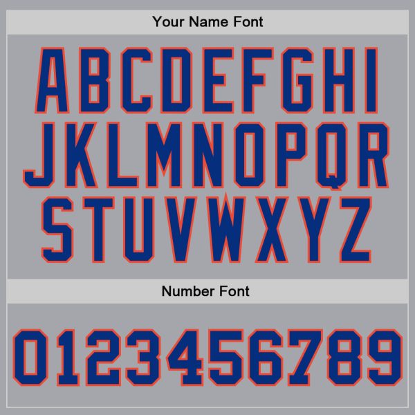 Gray Royal-Orange Authentic Throwback Personalized Basketball Jersey - Image 3