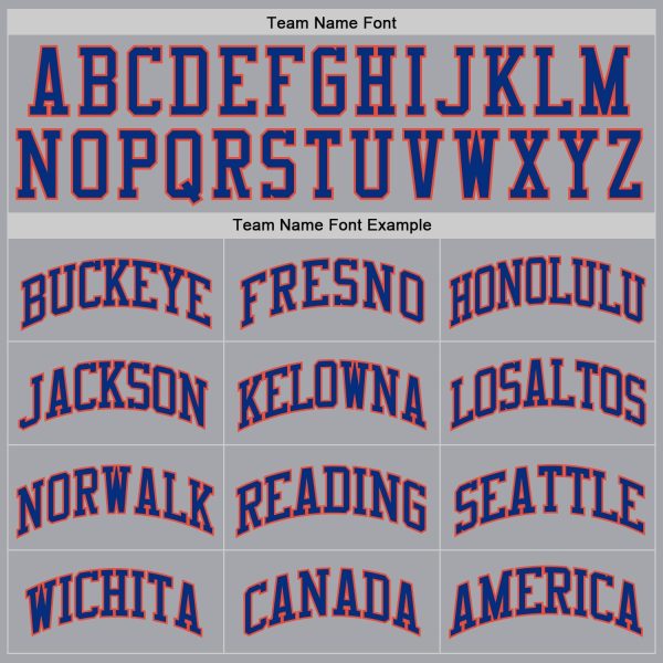 Gray Royal-Orange Authentic Throwback Personalized Basketball Jersey - Image 4