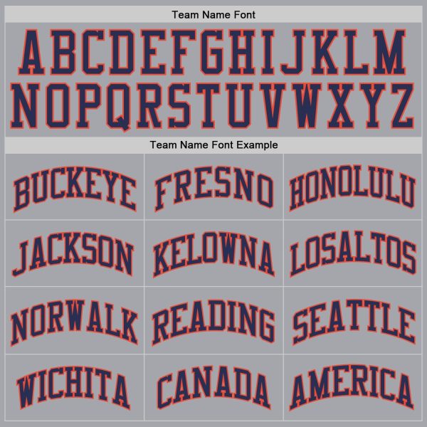 Gray Navy-Orange Authentic Throwback Personalized Basketball Jersey - Image 4