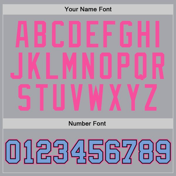 Gray Light Blue-Pink Authentic Throwback Personalized Basketball Jersey - Image 3