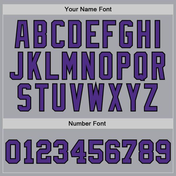 Gray Purple-Black Authentic Throwback Personalized Basketball Jersey - Image 3