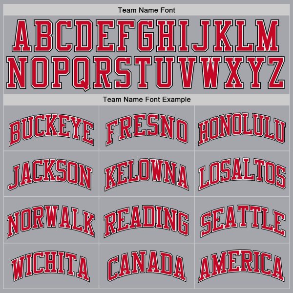 Gray Red-Black Authentic Throwback Personalized Basketball Jersey - Image 4