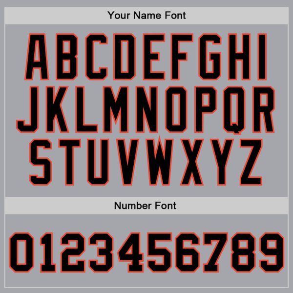 Gray Black-Orange Authentic Throwback Personalized Basketball Jersey - Image 3