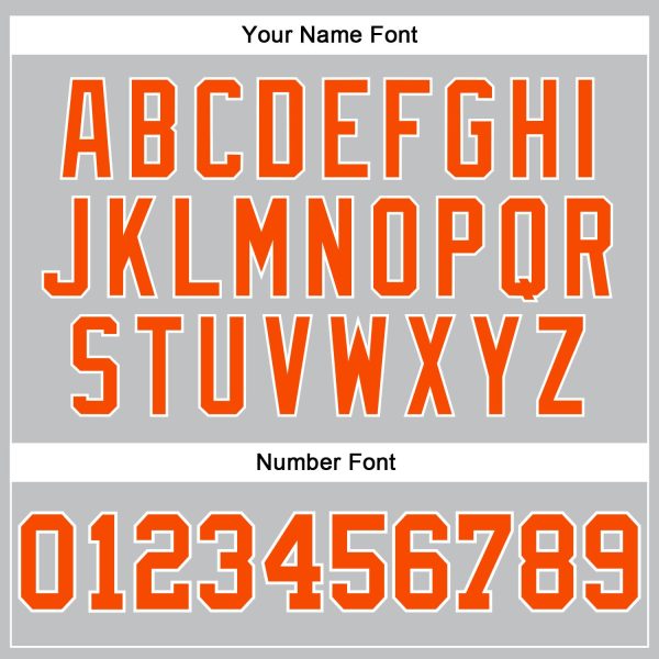 Gray Orange-White Authentic Throwback Personalized Basketball Jersey - Image 4