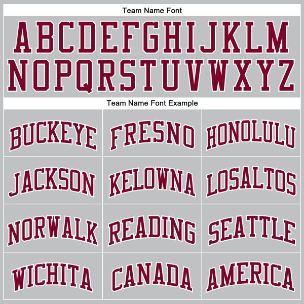 Gray Maroon-White Authentic Throwback Personalized Basketball Jersey - Image 3