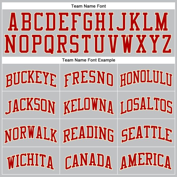 Gray Red-Cream Authentic Throwback Personalized Basketball Jersey - Image 3