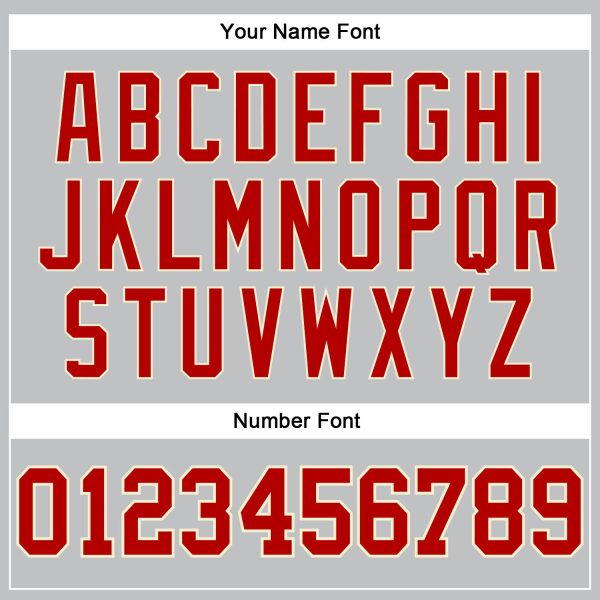 Gray Red-Cream Authentic Throwback Personalized Basketball Jersey - Image 4